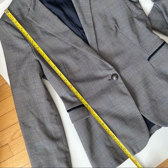 Zara Classic Fit Glen Plaid Blazer Grey - Picture 9 of 10